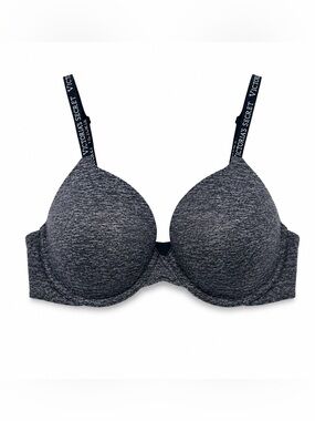 Victoria’s Secret T Shirt Push Up Full Coverage Bra 32D Underwire Heathered gray